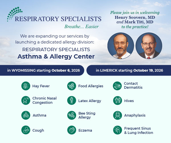 Respiratory Specialists, Pulmonary & Sleep Medicine in Wyomissing, PA pop-up message